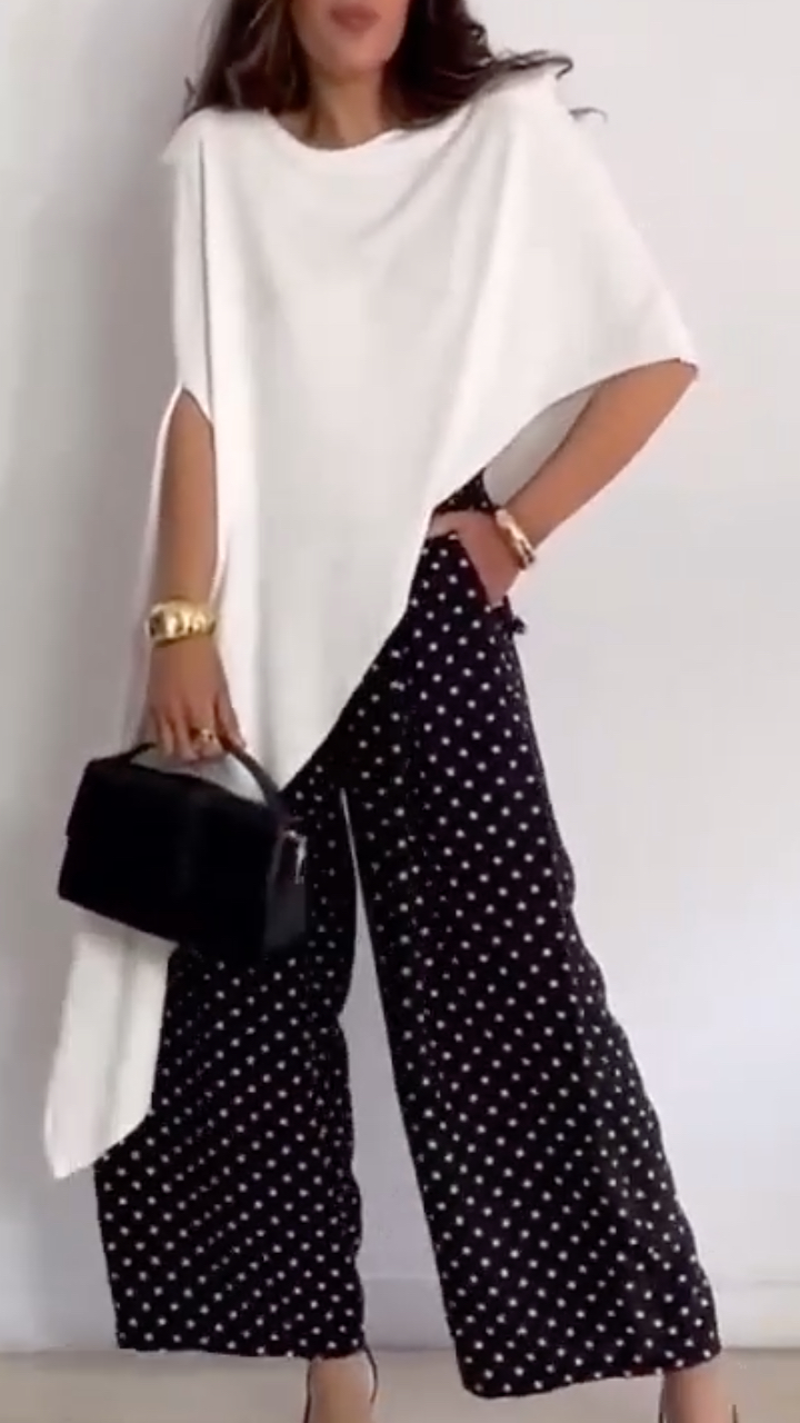 Women's Round Neck Irregular Casual Top