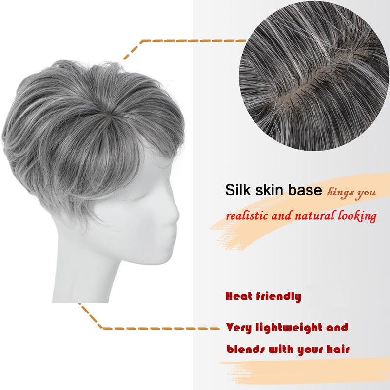 Top Hair Pieces Mini Short straight hair Topper with bangs