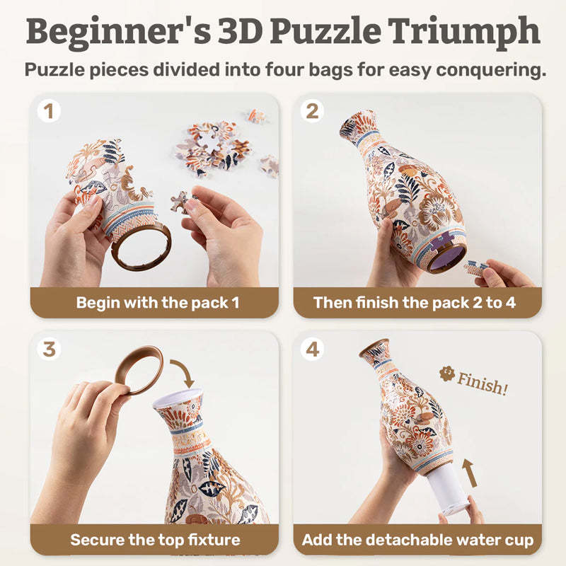 ✨Seasonal Themes 3D Art Puzzle Vase 🌸 A Perfect New Year Gift🎁