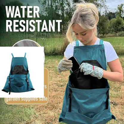 Cross Back Gardening Apron With Deep Kangaroo Release Pockets
