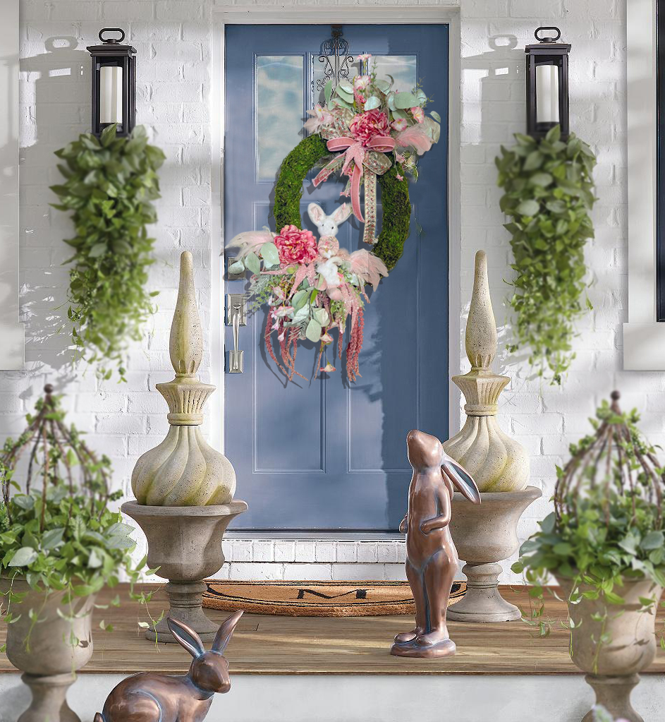 Bunny Wreath, Bunny Door Hanger, Spring Wreath