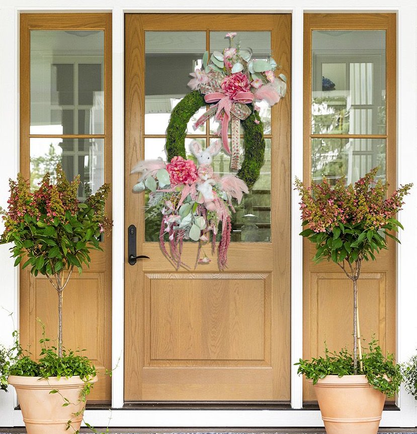 Bunny Wreath, Bunny Door Hanger, Spring Wreath