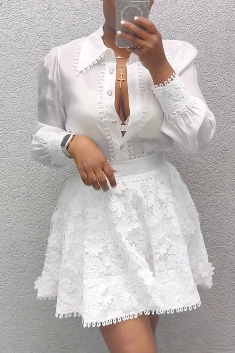 Women's Elegant Long Sleeve Lace Dress