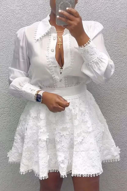 Women's Elegant Long Sleeve Lace Dress