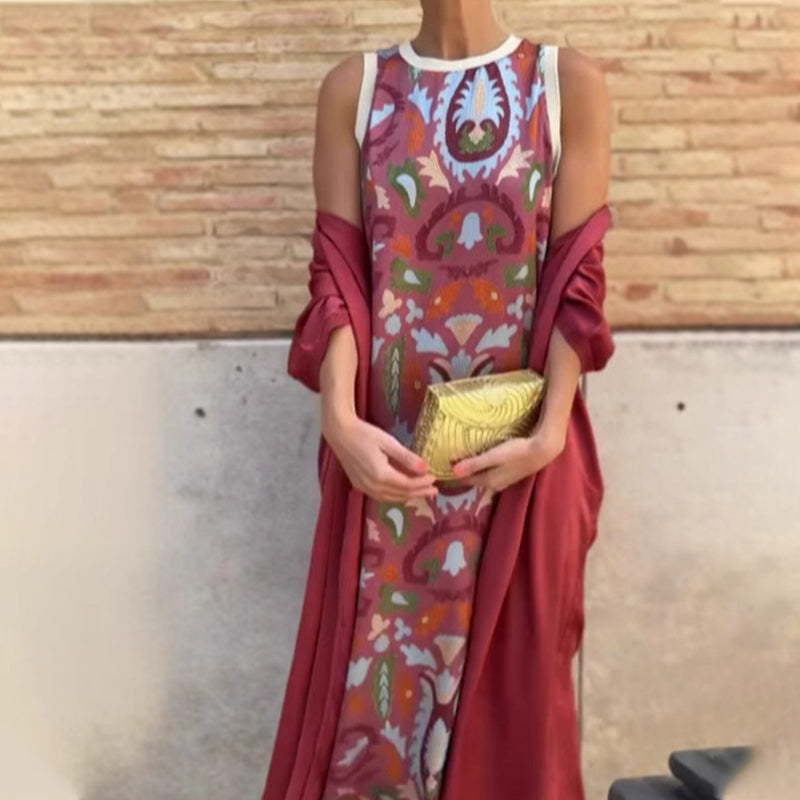 Women’s Sleeveless Maxi Dress & Cover-Up Set