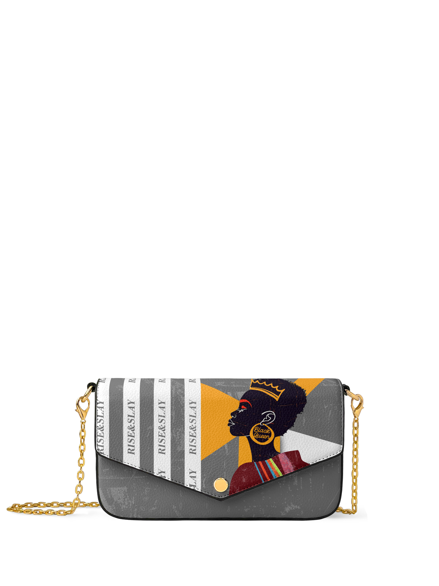 Rise & Slay - "Yenye" Black Envelope Chain Crossbody Bag