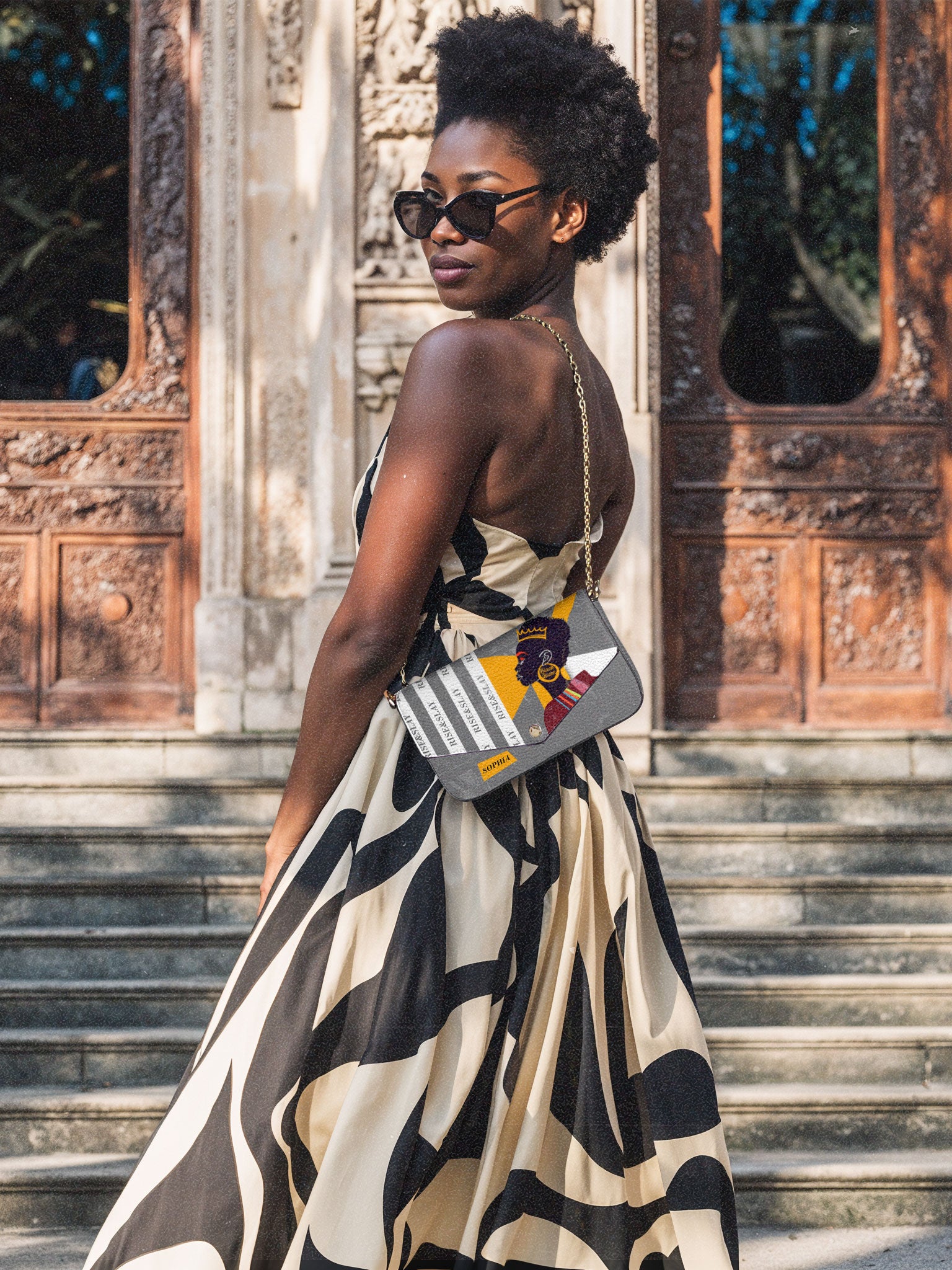 Rise & Slay - "Yenye" Black Envelope Chain Crossbody Bag