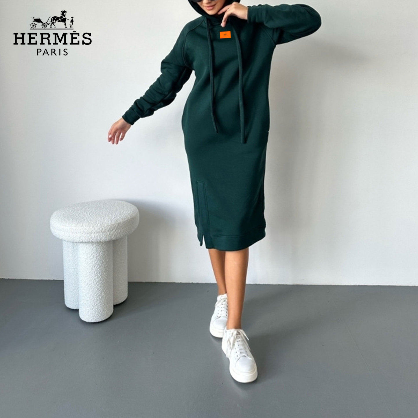 Classic Large Size Long Sweatshirt Hooded Sweatshirt
