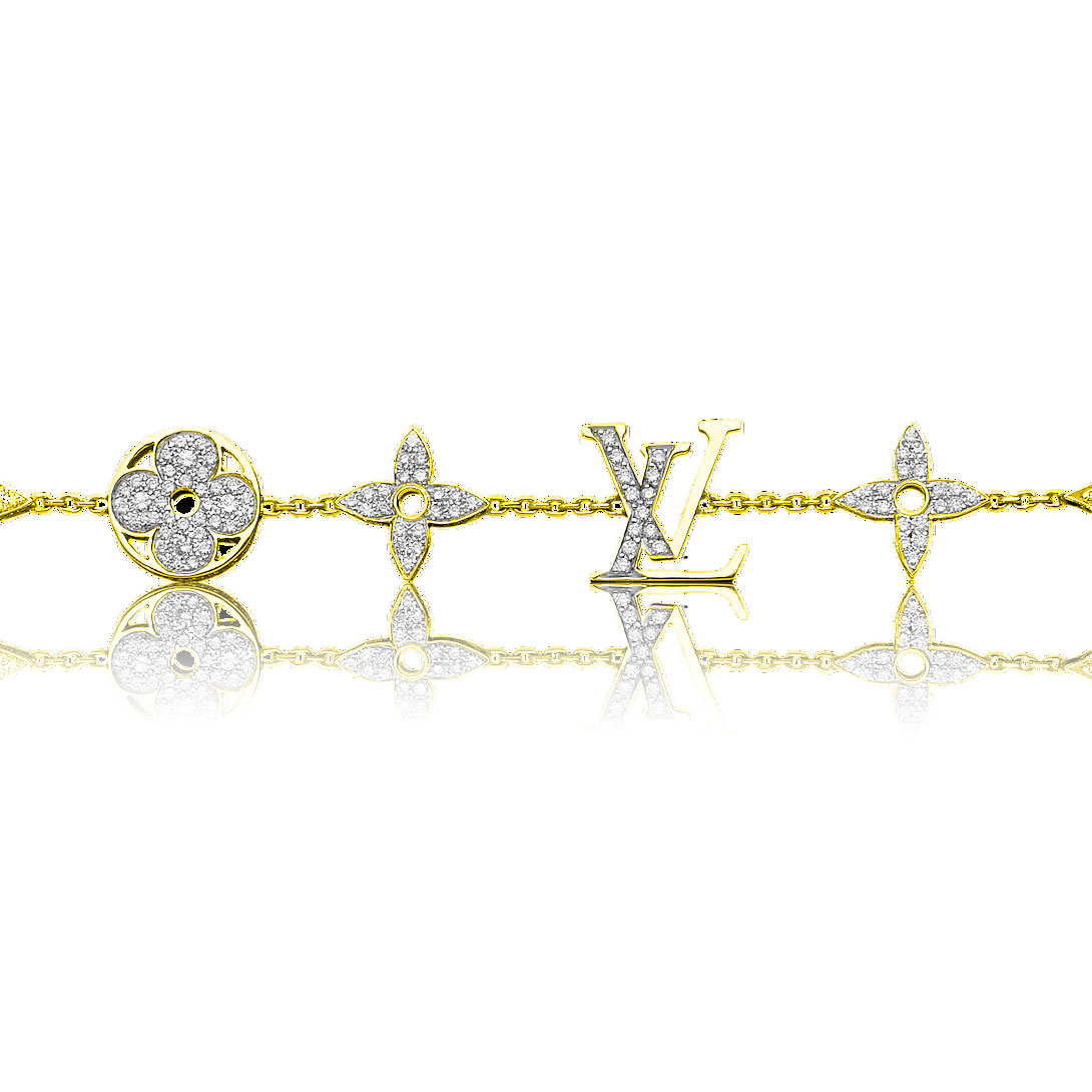 Diamond Blossom bracelet, gold and diamonds