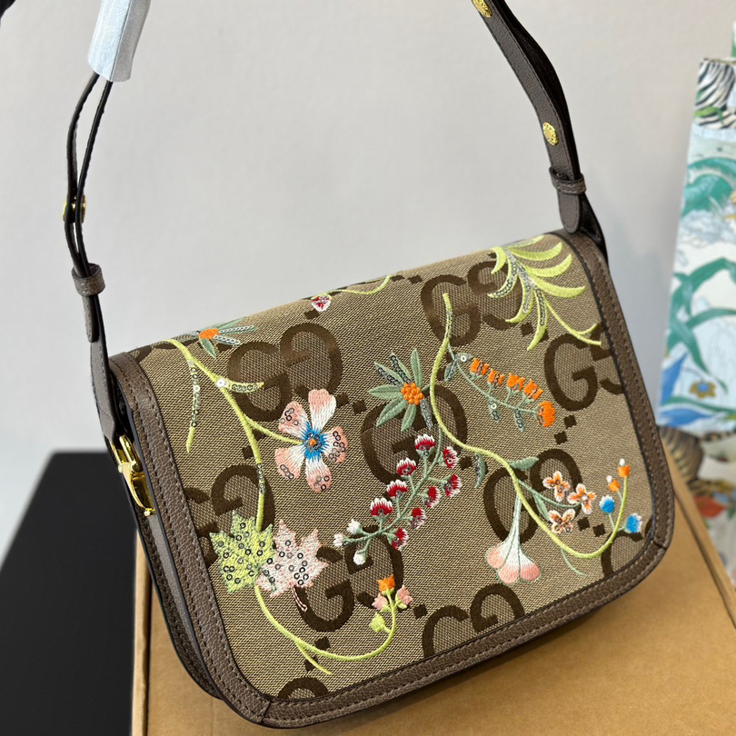 Monogram Jumbo Calfskin Embroidered Horsebit 1955 Shoulder Bag
