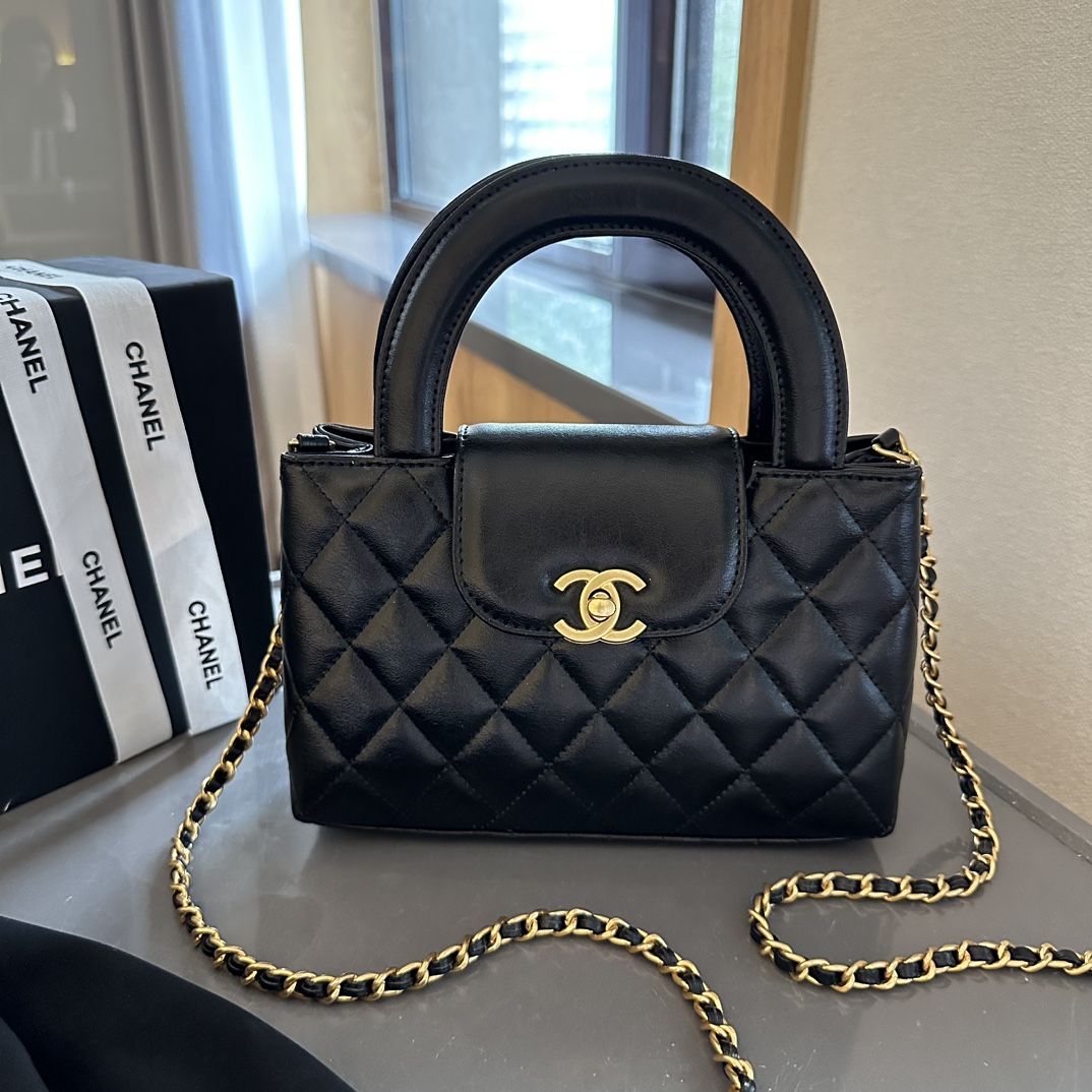 Shiny Aged Calfskin Coral Mini Kelly Shopping Bag