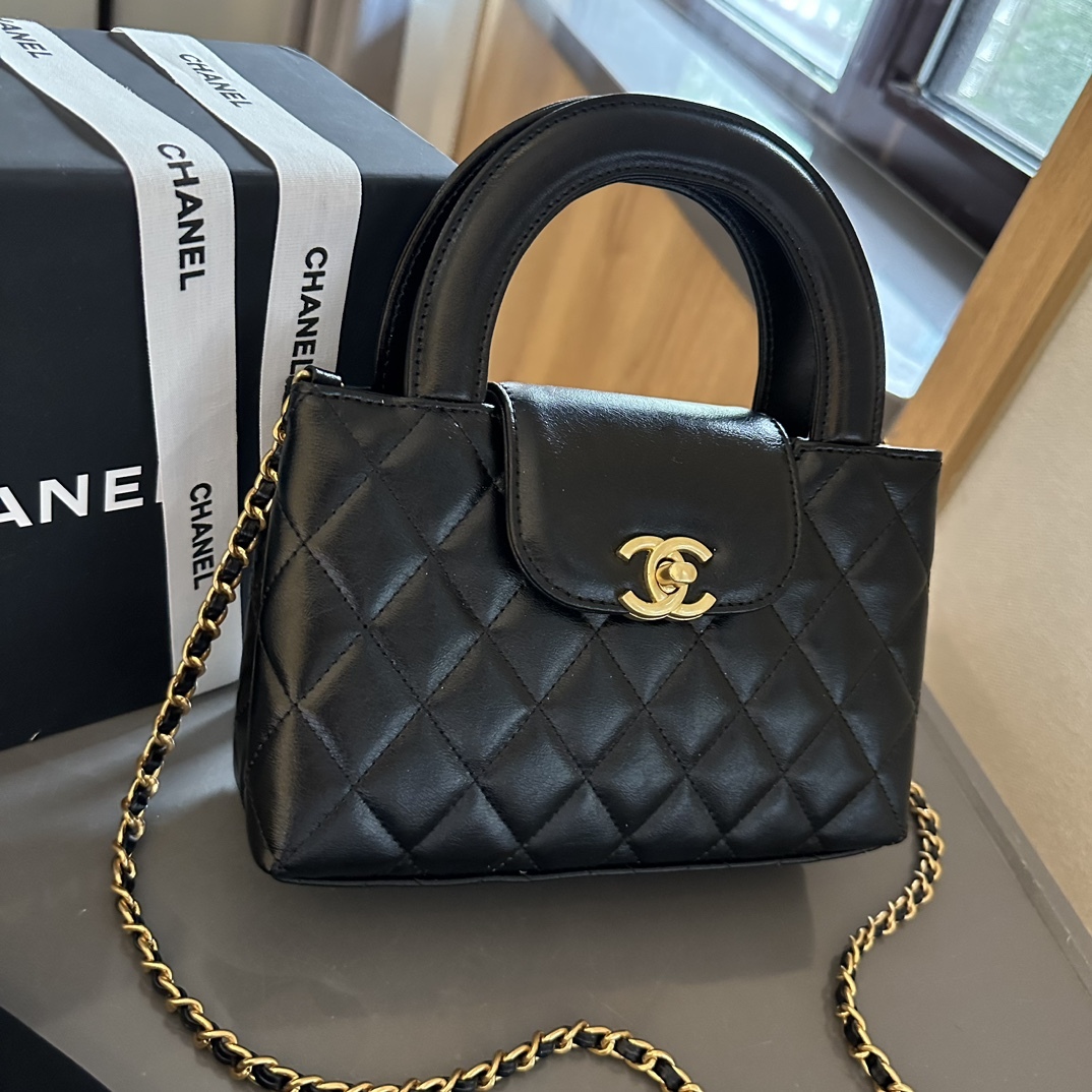 Shiny Aged Calfskin Coral Mini Kelly Shopping Bag