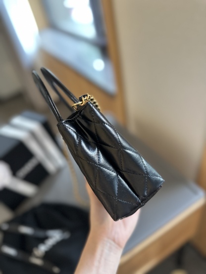 Shiny Aged Calfskin Coral Mini Kelly Shopping Bag