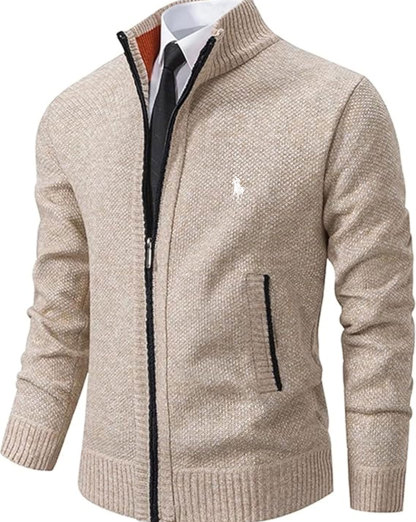 Men's Shawl Collar Cardigans Slim Fit Button Cable Knit Black Sweater Pockets