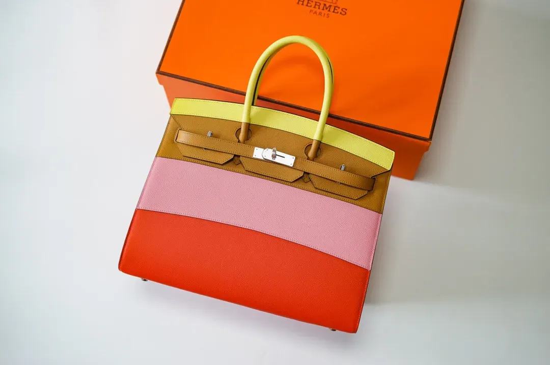 Birkin 35 Bag Four‑Tone Colorblock 2 Epsom Leather