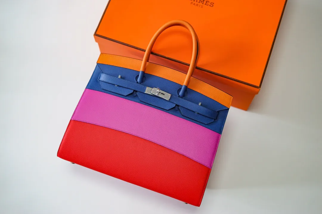 Birkin 35 Bag Four‑Tone Colorblock 1 Epsom Leather