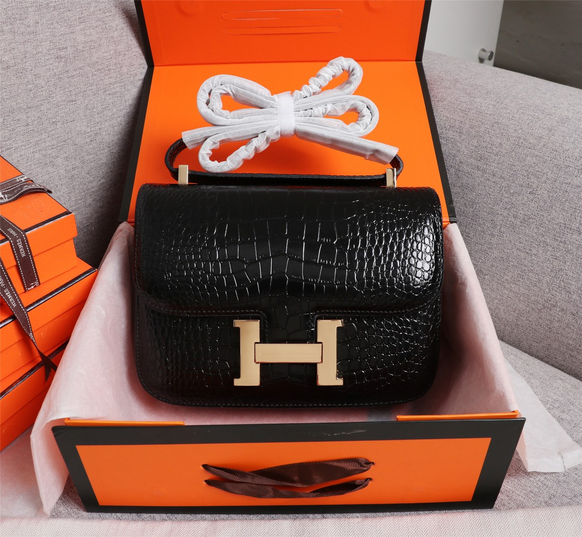 Constance 24 bag crocodile Gold Hardware