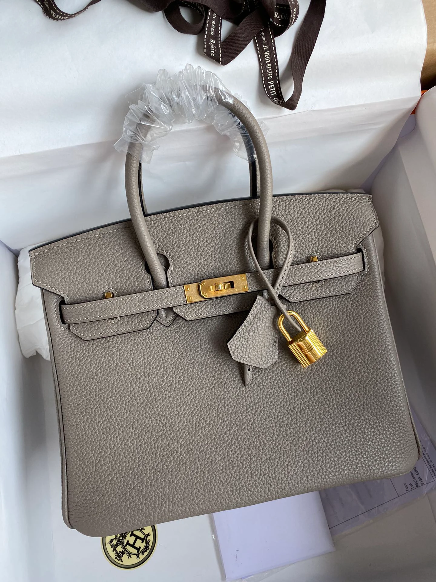 [Copy]Birkin 25/30/35 Bag Gris Asphalte (Asphalt Grey) Togo Leather