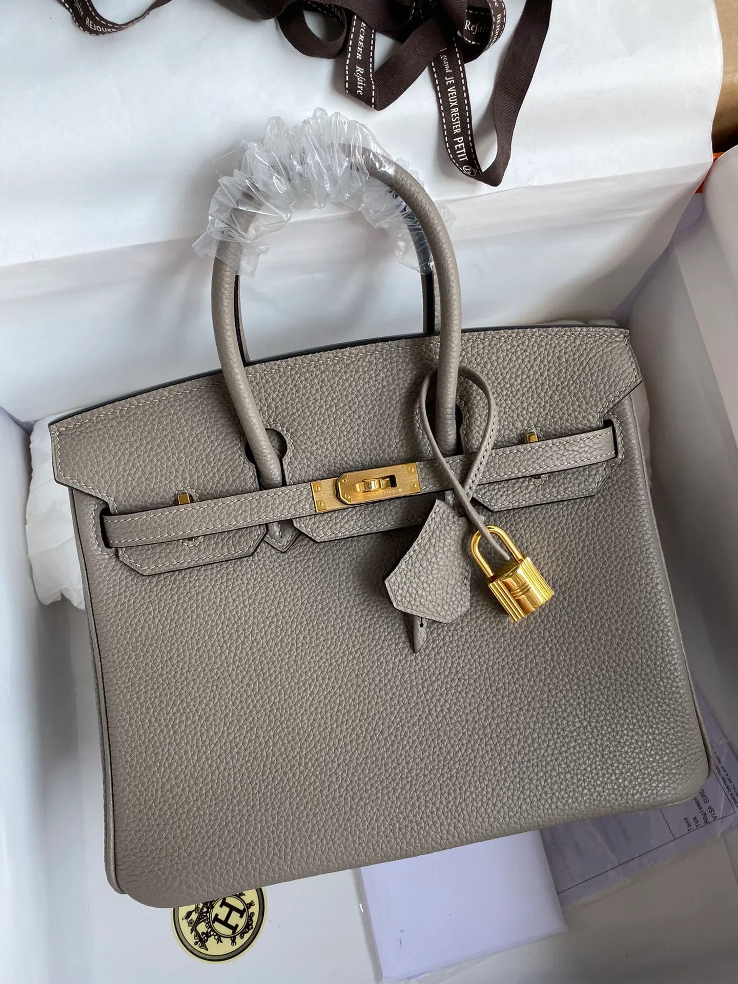 [Copy]Birkin 25/30/35 Bag Gris Asphalte (Asphalt Grey) Togo Leather