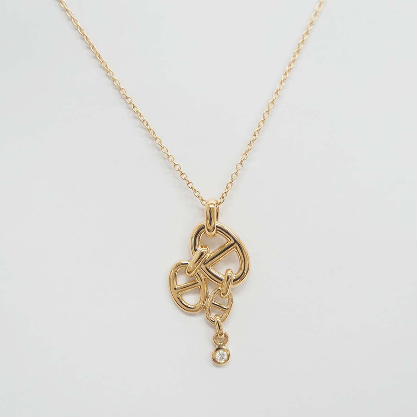 Shane D'ancle Anchenée MM Pendant Pink Gold Necklace