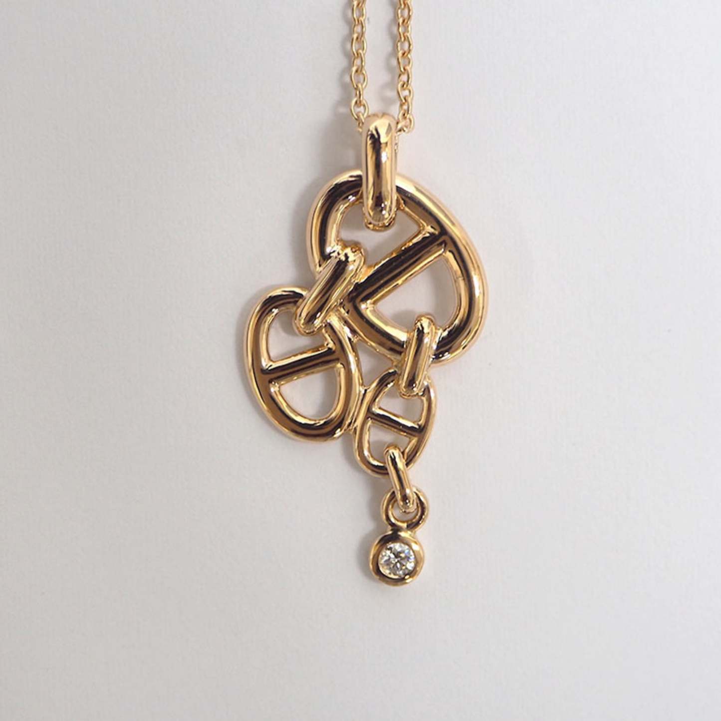 Shane D'ancle Anchenée MM Pendant Pink Gold Necklace