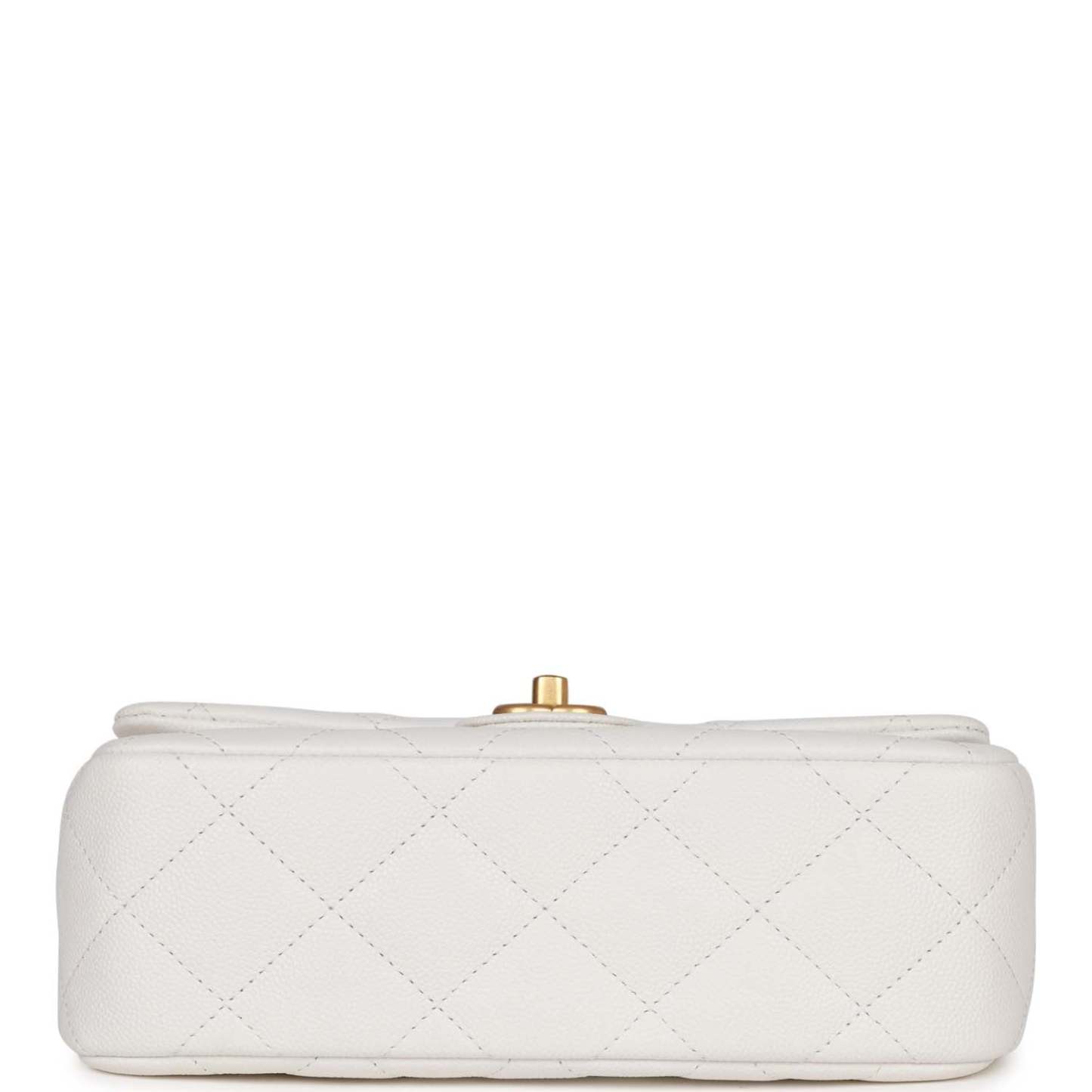 Medium Sweetheart Crush Flap Bag White Caviar Antique Gold Hardware