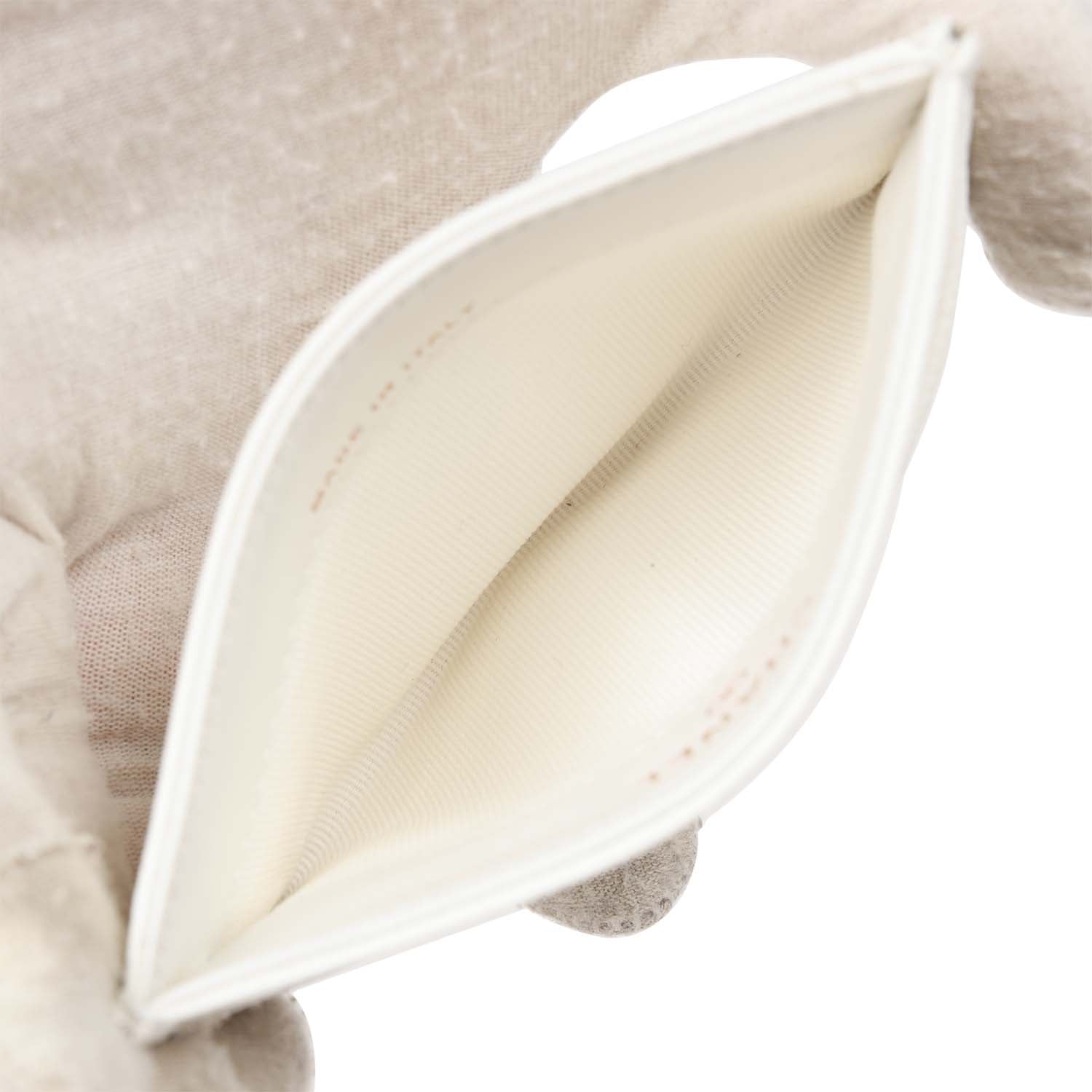 Card Holder Wallet White Caviar Light Gold Hardware