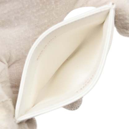 Card Holder Wallet White Caviar Light Gold Hardware