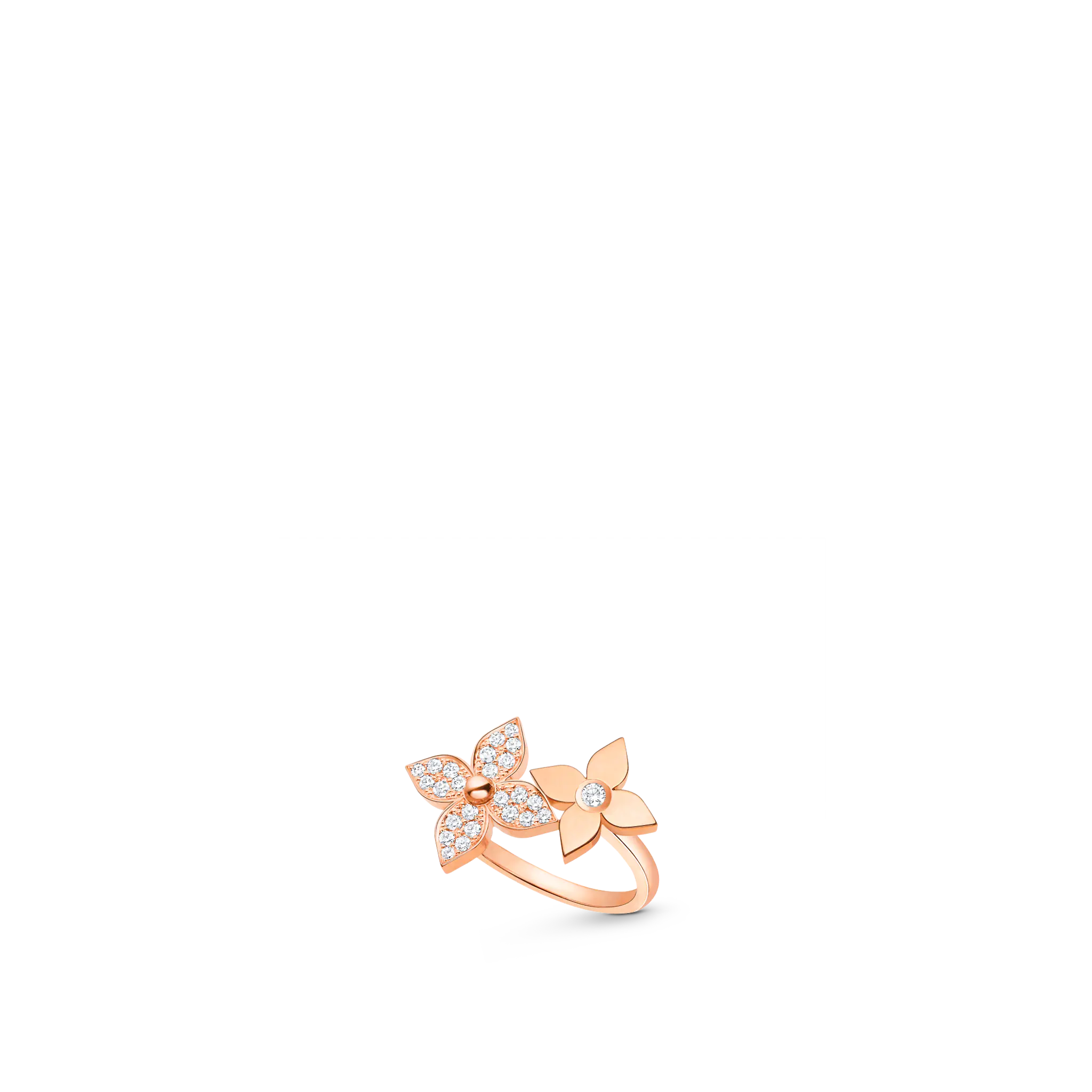 Star Blossom Ring, Pink Gold And Diamonds