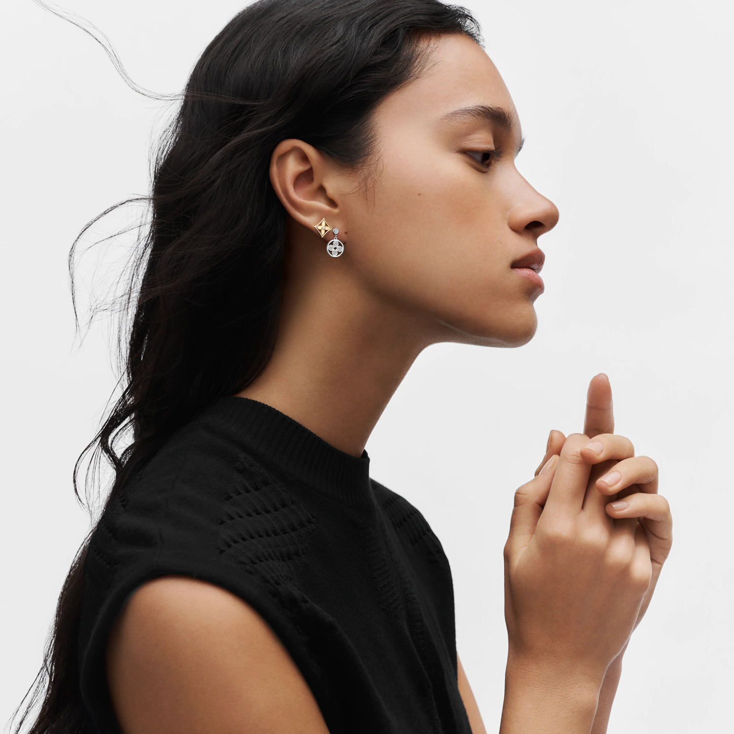 Idylle Blossom Ear Stud, White Gold And Diamonds - Per Unit