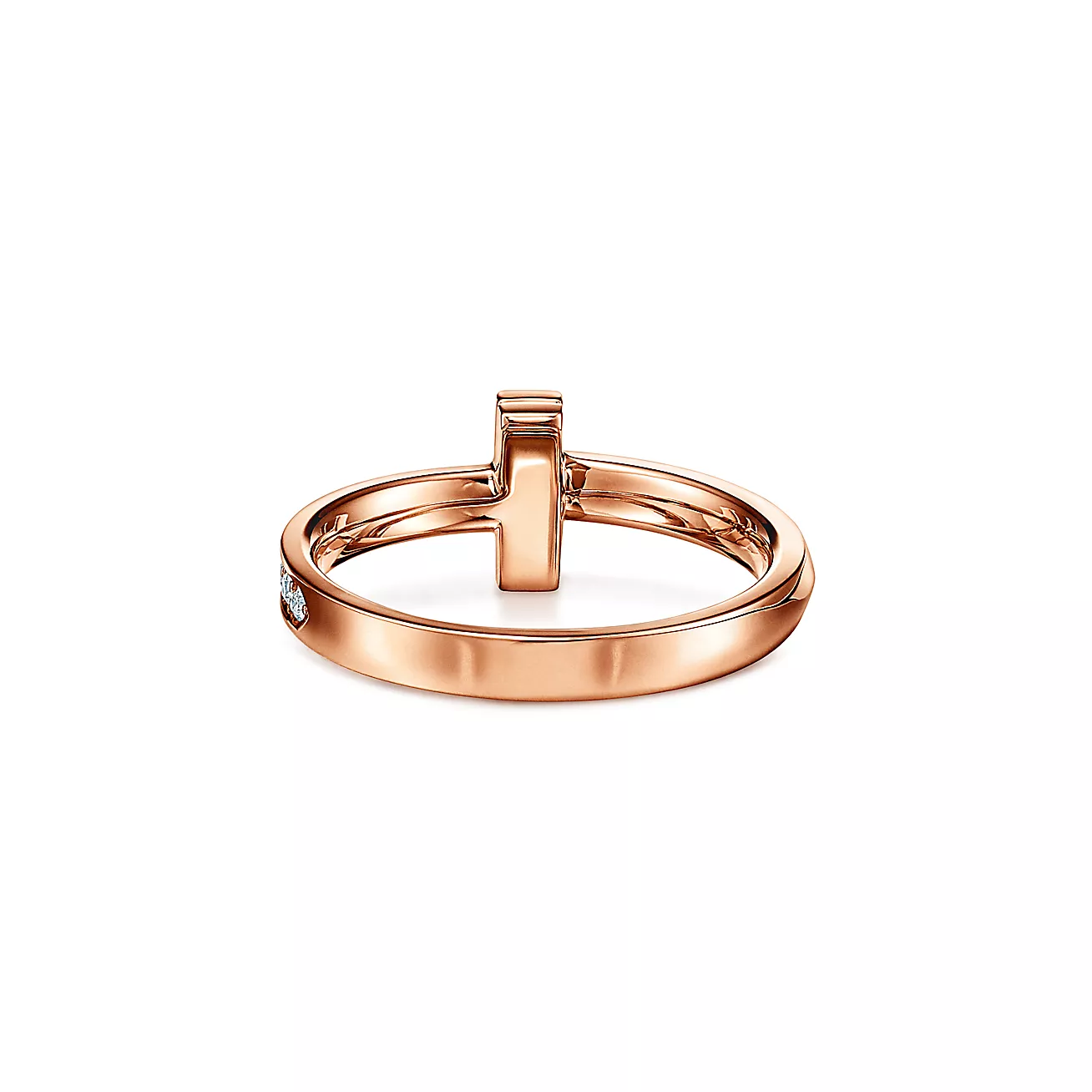 T T1 Ring in Rose Gold with Diamonds, 2.5 mm