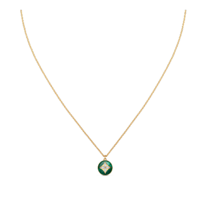 B Blossom Pendant, Yellow Gold, White Gold, Malachite And Diamonds