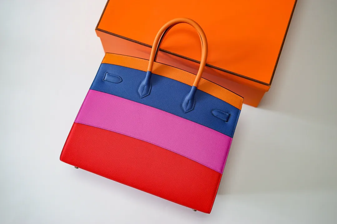 Birkin 35 Bag Four‑Tone Colorblock 1 Epsom Leather