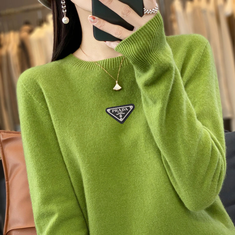 Supports quality inspection, seamless 100% pure wool, first-line ready-to-wear, autumn and winter new short-sleeve round-neck solid color knitted sweater.