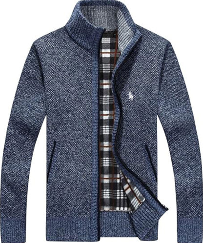 Men's Shawl Collar Cardigans Slim Fit Button Cable Knit Black Sweater Pockets