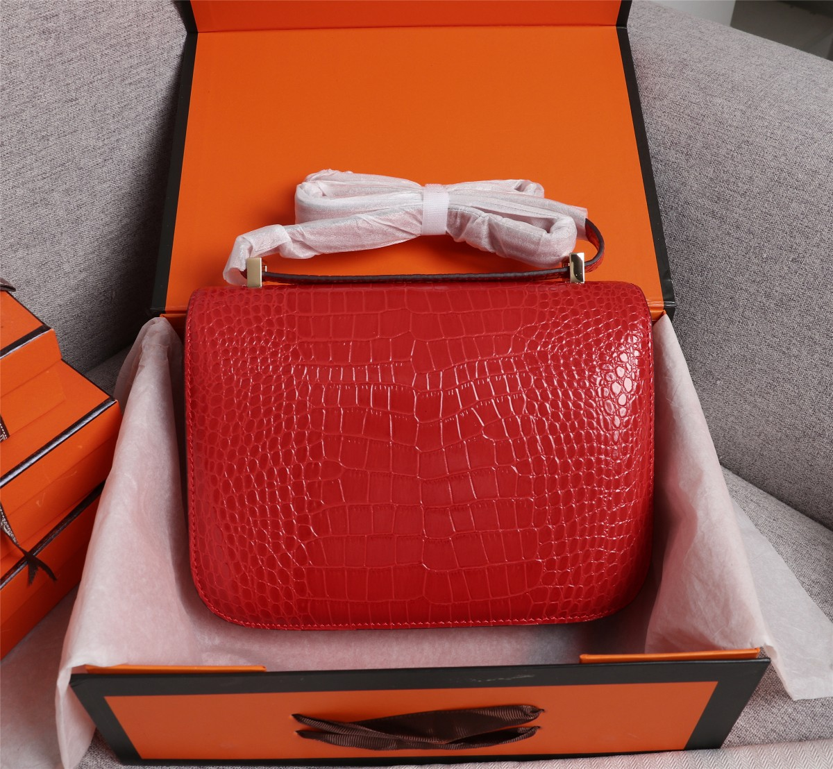 [Copy]Constance 23 bag Red Crocodile Leather