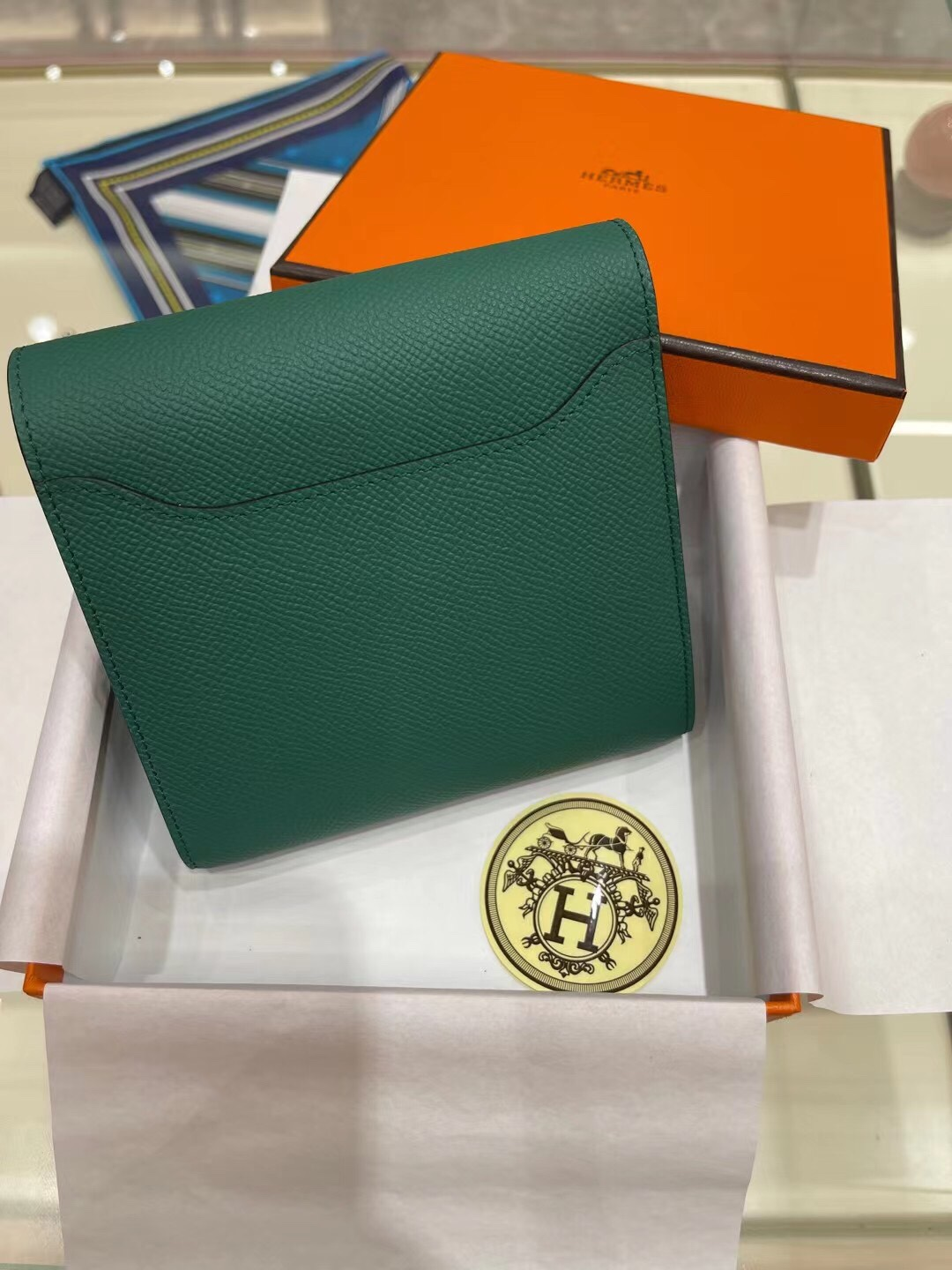 Constance Mini 13 Bag Green Epsom Leather