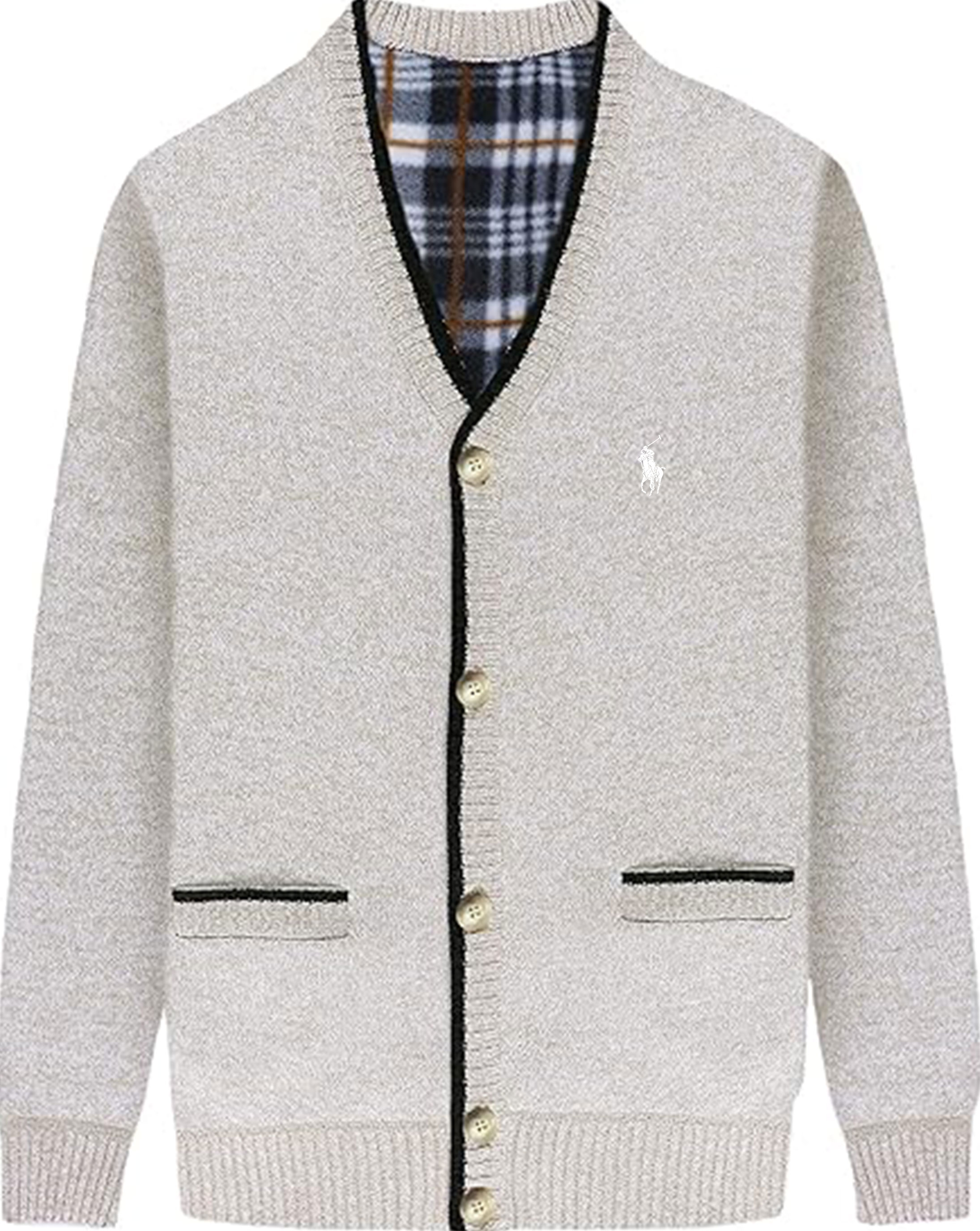 Men's Shawl Collar Cardigans Slim Fit Button Cable Knit Black Sweater Pockets