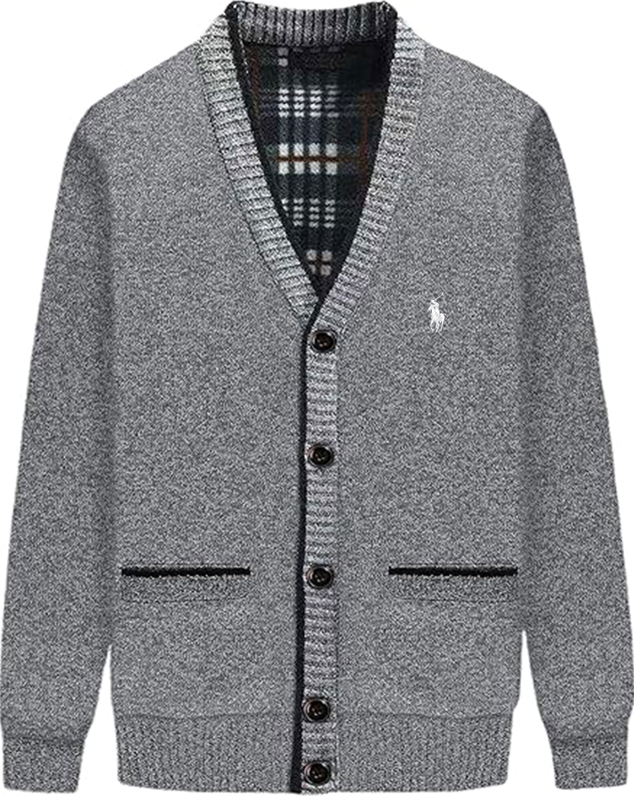 Men's Shawl Collar Cardigans Slim Fit Button Cable Knit Black Sweater Pockets