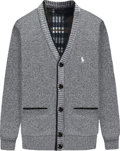 Men's Shawl Collar Cardigans Slim Fit Button Cable Knit Black Sweater Pockets
