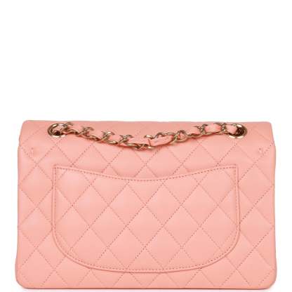 Small Classic Double Flap Pink Lambskin Light Gold Hardware