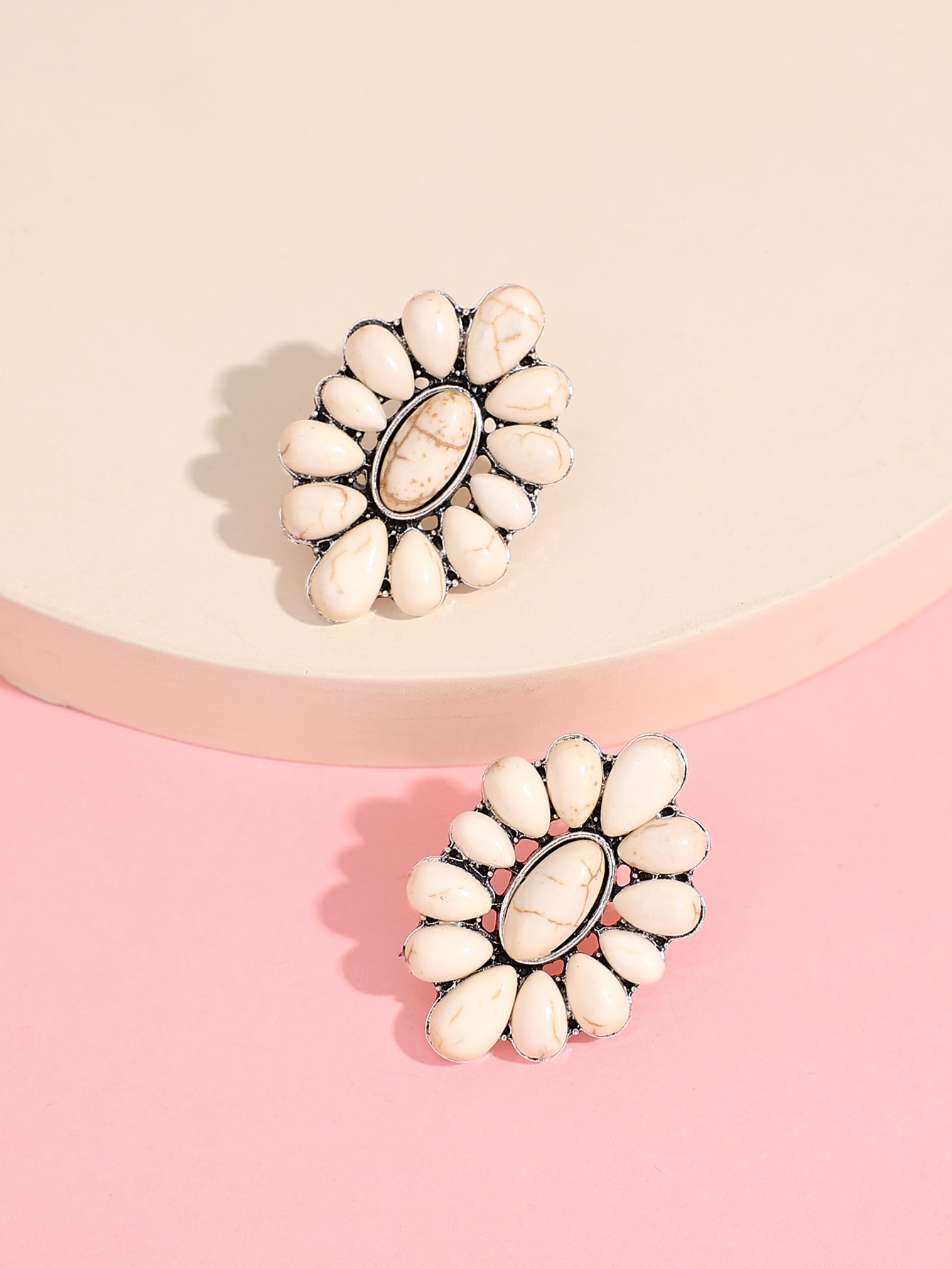 Turquoise Decor Stud Earrings