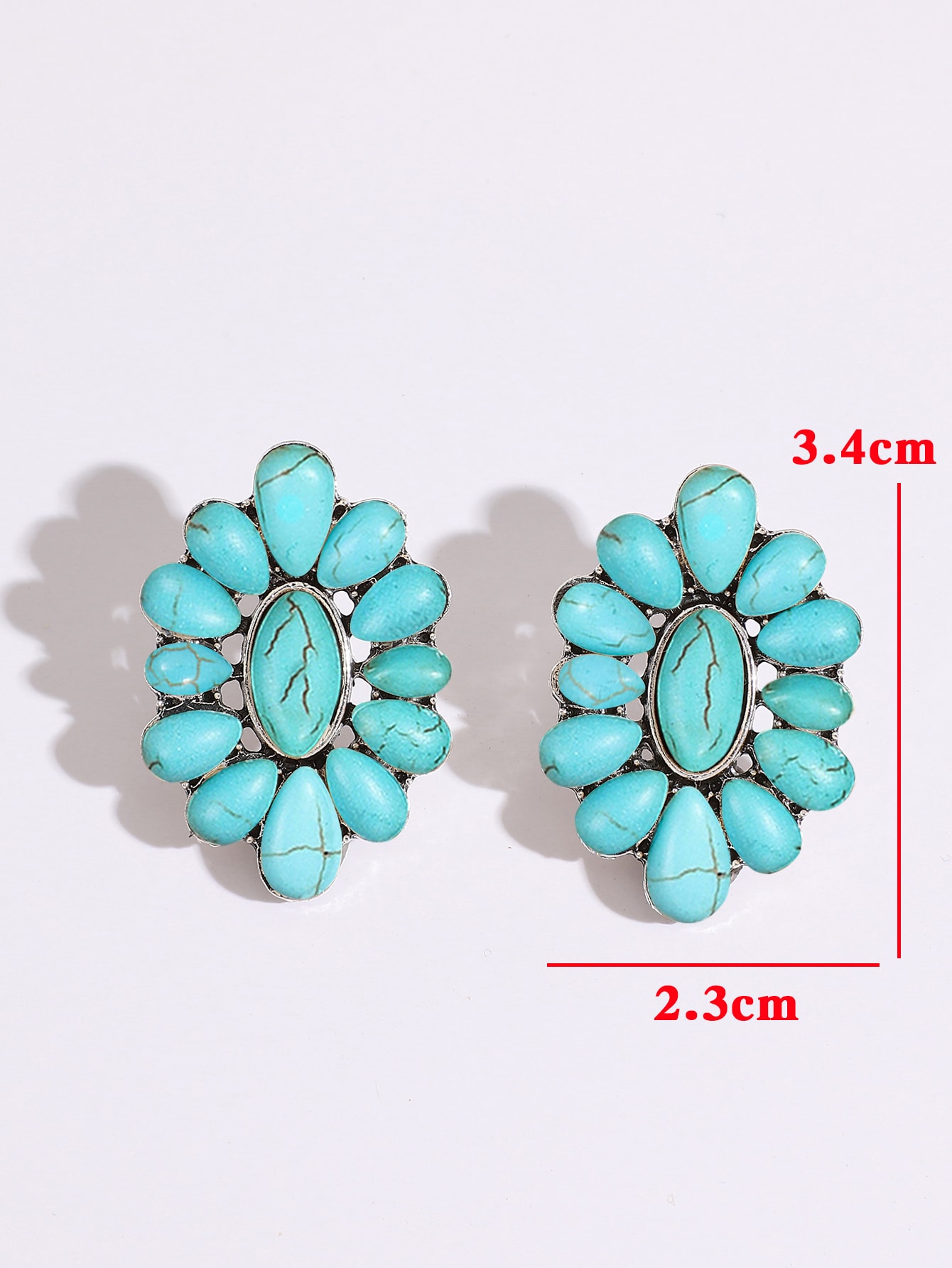 Turquoise Decor Stud Earrings