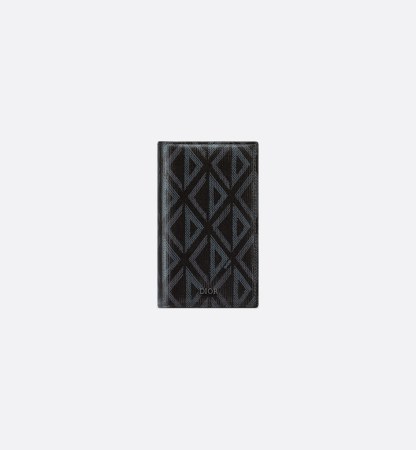 Long Bifold Card Holder  Black CD Diamond Canvas