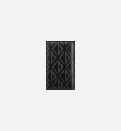 Long Bifold Card Holder  Black CD Diamond Canvas
