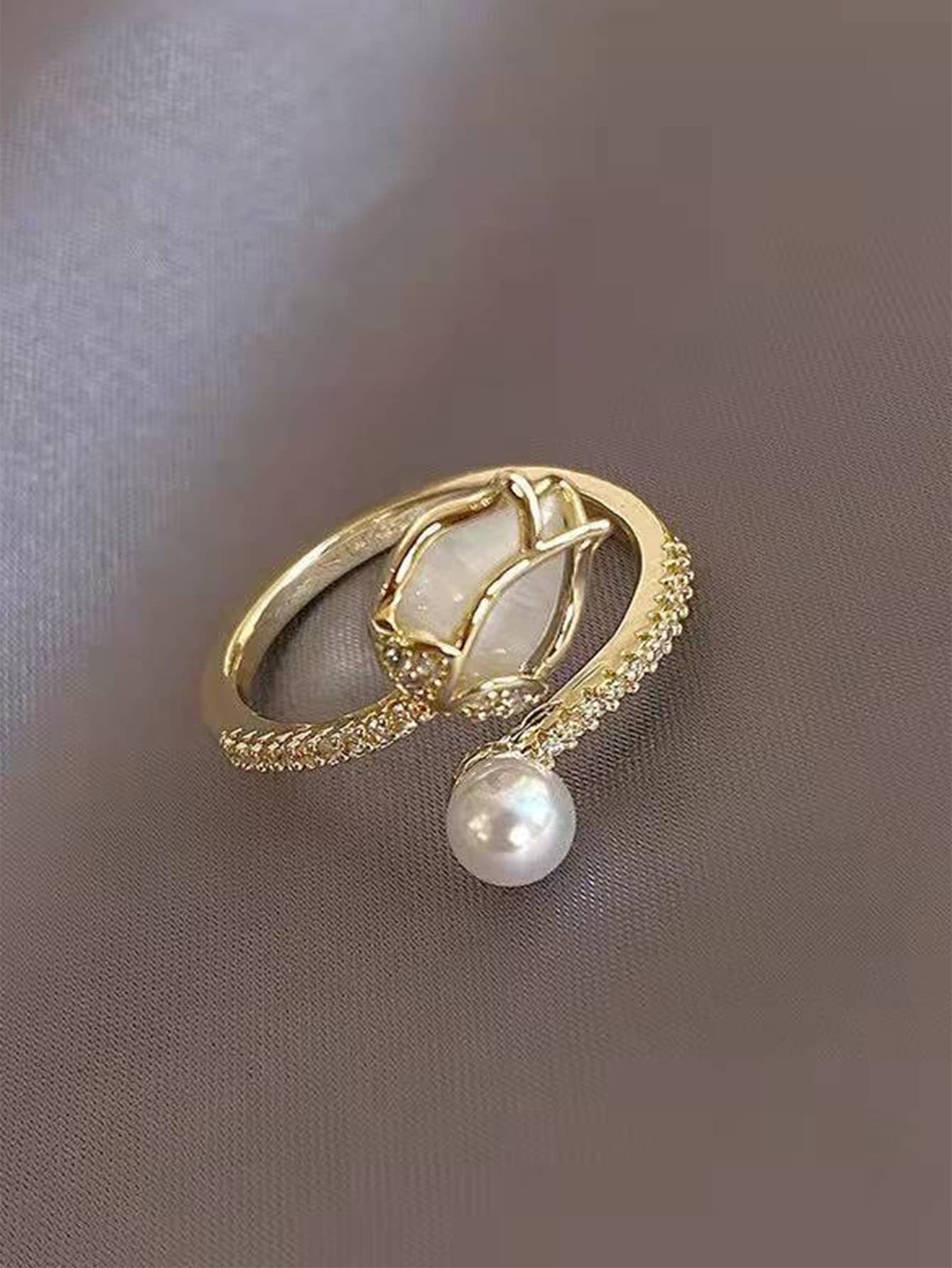 Faux Pearl Decor Ring