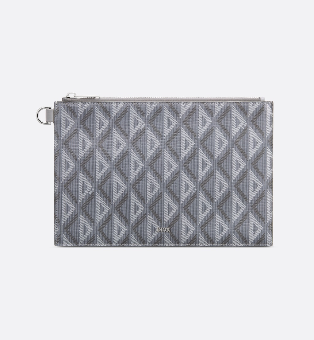 A5 Pouch Gray Diamond Canvas