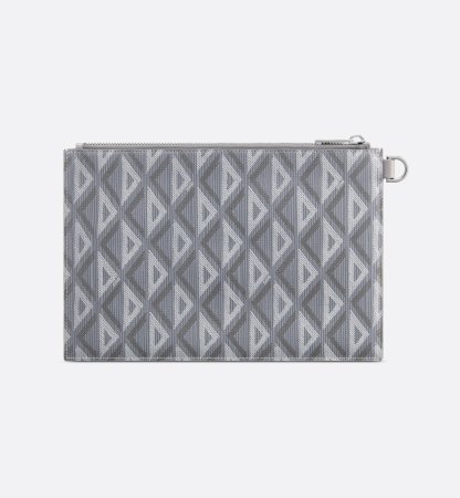A5 Pouch Gray Diamond Canvas