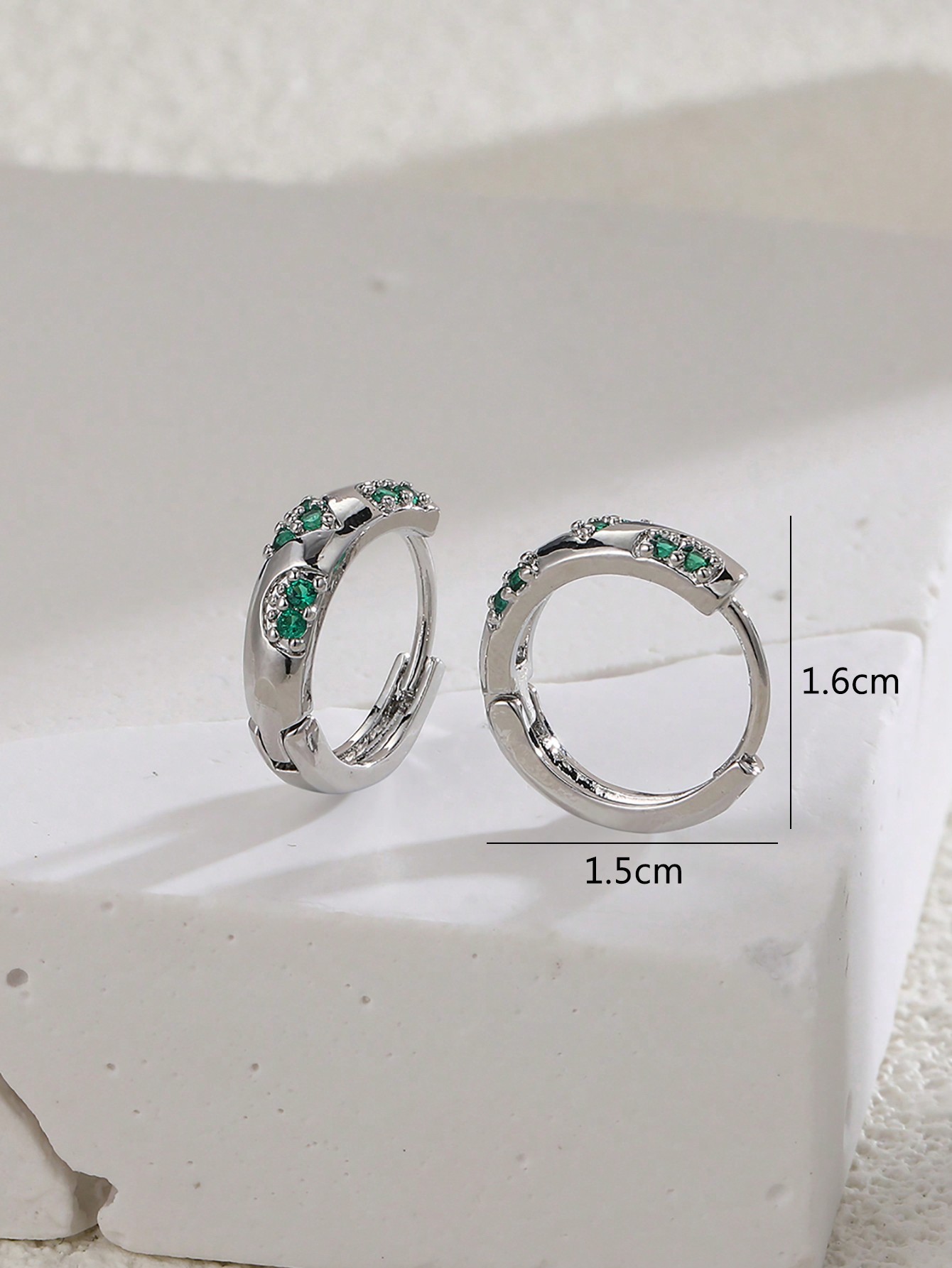 Rhinestone Decor Hoop Earrings