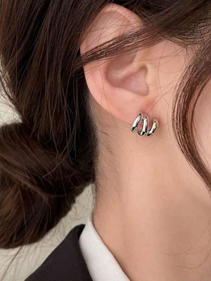 1pair Fashionable Zinc Alloy Flower Decor Clip On Earrings For Women For Daily Decoration